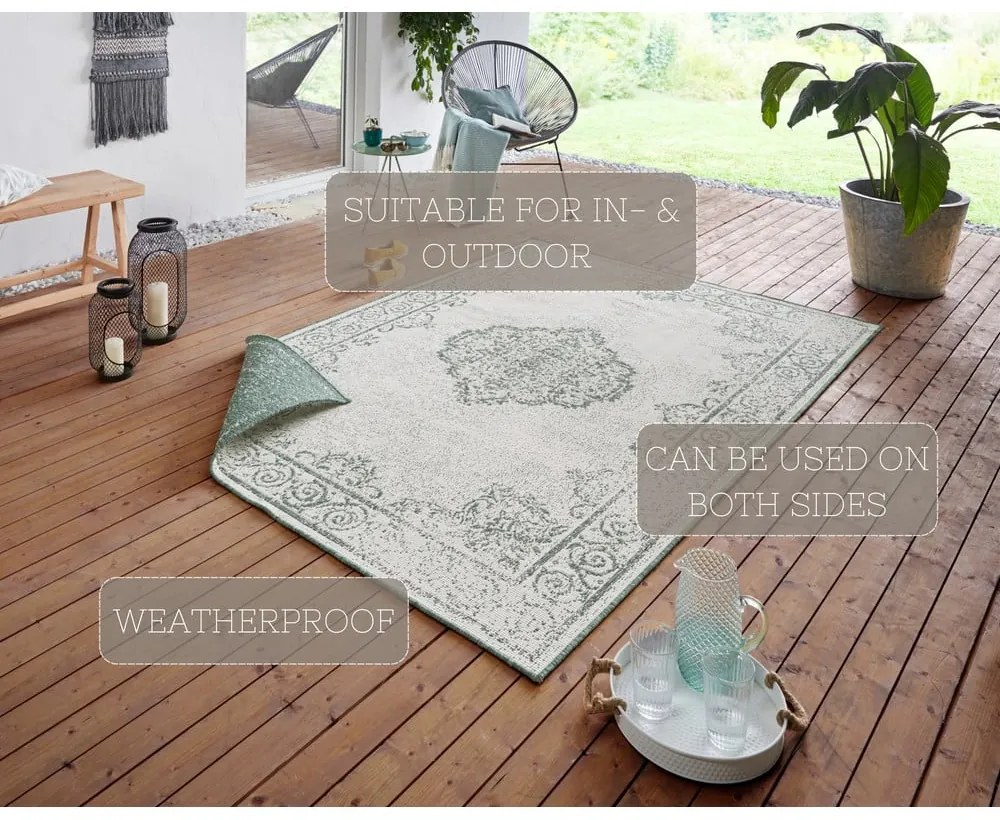 Tappeto da esterno verde e crema , 200 x 290 cm Cebu - NORTHRUGS