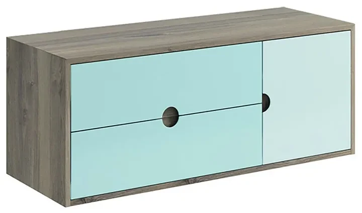 Mobile da bagno sotto lavabo VISOBATH Kompas blu L 35 x H 48 x P 22 cm 2 cassetti 1 anta, lavabo non incluso