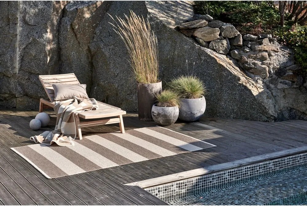 Passatoia da interno/esterno beige/color crema 70x150 cm Bob Mud Vanilla – Pappelina