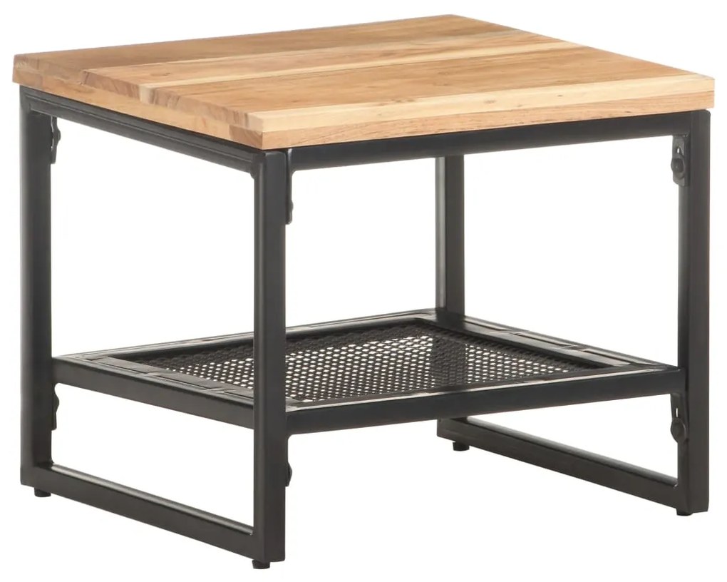 Tavolino Laterale 40x40x35 Cm İn Legno Massello Di Acacia /