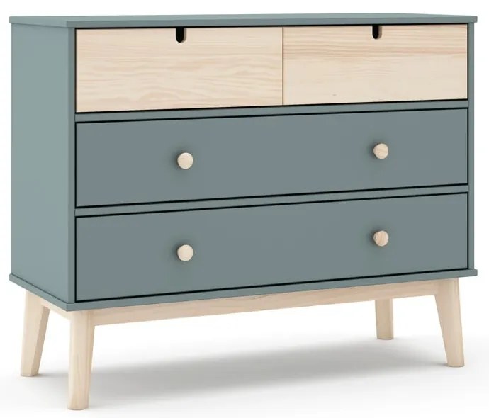 Cassettiera per bambini verde polveroso 100x81x40 cm Estefania – Marckeric