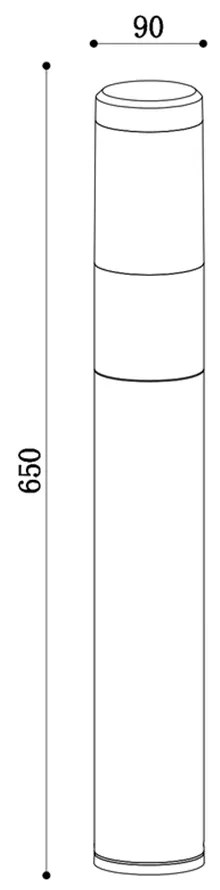 Lampada Da Terra Moderna Per Esterno Alluminio Nero Luce 8W Ip54