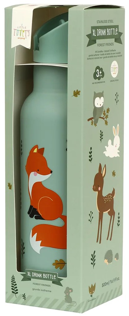 A Little Lovely Company - borraccia in acciaio inox, 500 ml - amici del bosco