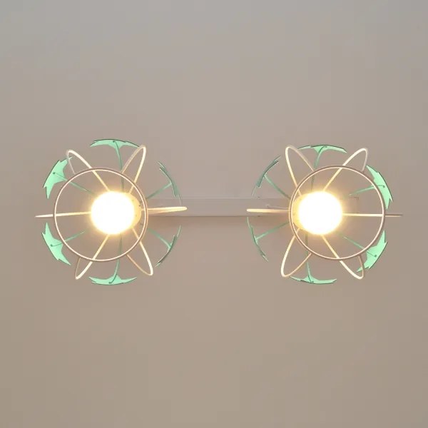 Lampadario a sospensione per bambini STARS 2xE27/15W/230V turchese/bianco