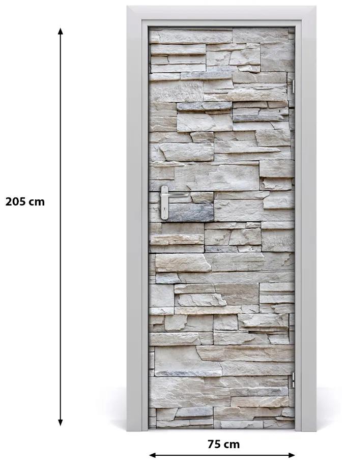 Adesivo per porta interna Muro di pietra 75x205 cm
