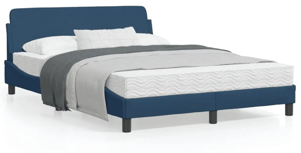 Giroletto Con Testiera Senza Materasso Blu 140x200 Cm Tessuto /