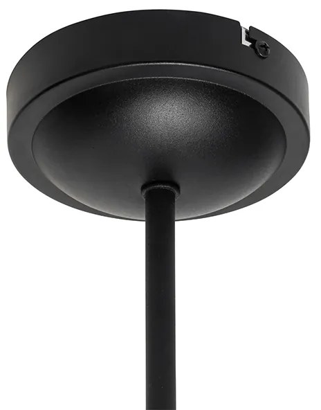 Plafoniera classica nera con paralume oro 3 luci - Nona