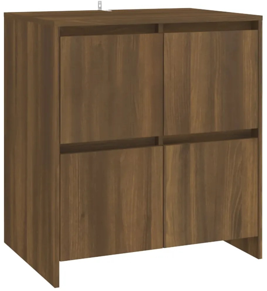 Credenza rovere marrone 70x41x75 cm in truciolato