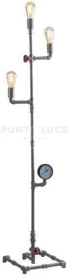 Piantana amarcord zincata 3 luci attacco e27 31x31x159cm