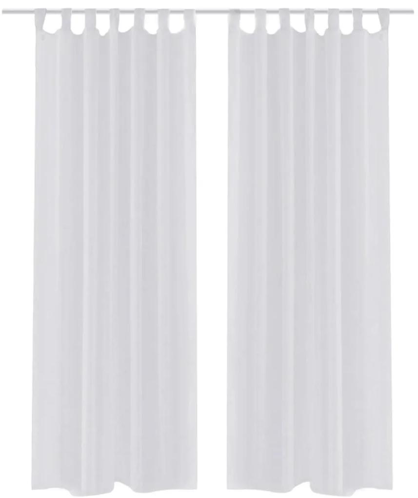 Tende Trasparenti di Voile Bianco 140 x 245 cm 2 pz