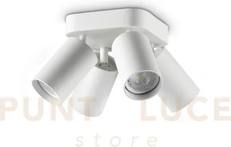 Dynamite faretto bianco orientabile 4 luci attacco gu10 lampadina i...