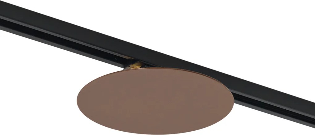 Plafoniera moderna bronzo per sistema a binario monofase 2 luci - Iconic Pulley