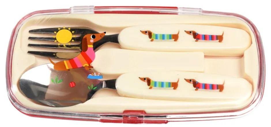 Posate per bambini in acciaio inox 2 pz Sausage Dog – Rex London