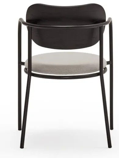 Sedia da pranzo nera e grigia in frassino Eclipse - Teulat