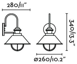 FARO 71128 - Applique da esterno NAUTICA 1xE27/11W/230V
