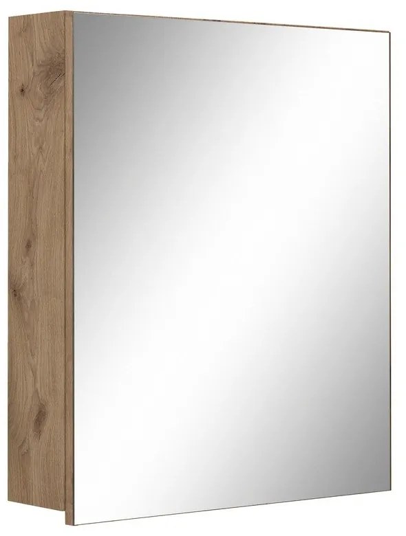 Mobile bagno effetto quercia colore naturale da parete con specchio 60x70 cm Wisla - Støraa