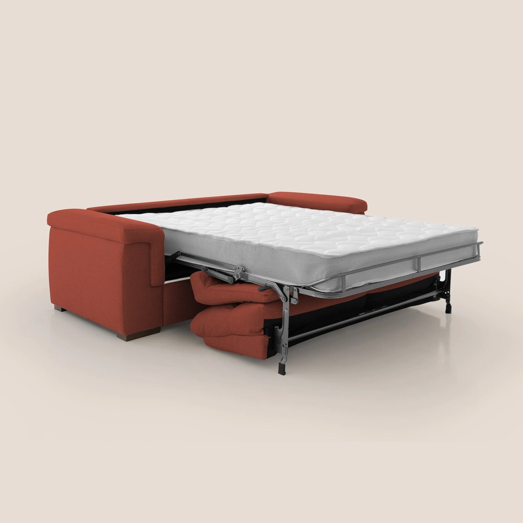 Magnolia divano letto con materasso alto 18 cm morbido schienale alto in tessuto smacchiabile T05 rosso
