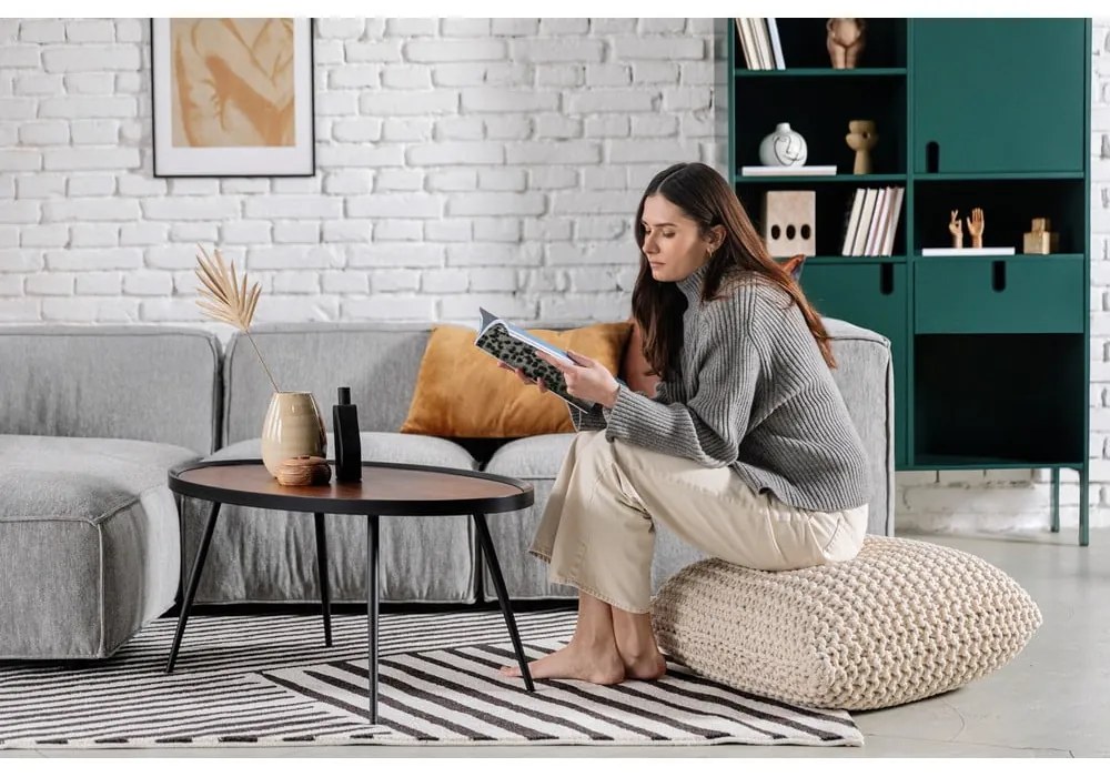 Pouf cuscino rosso mattone in maglia - Bonami Essentials