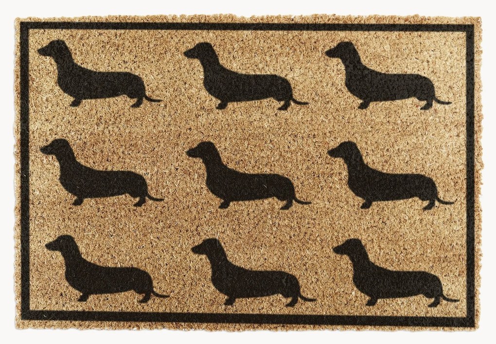 Zerbino in fibra di cocco con cani Dachshund