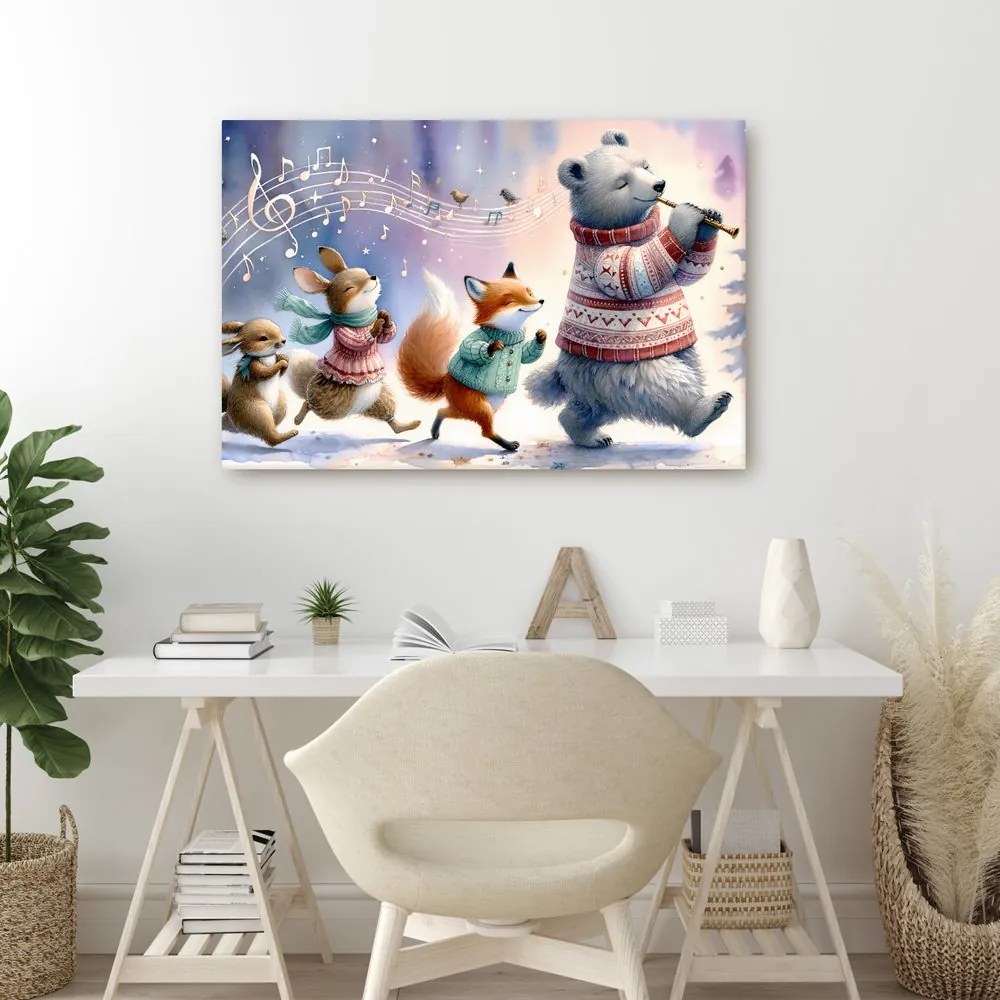 Quadro su tela – Animali che marciano al ritmo della musica