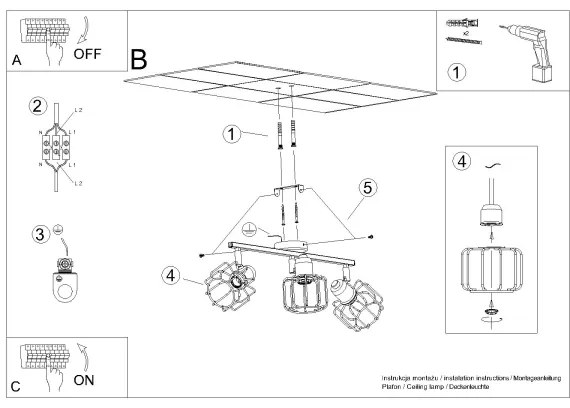 Sollux SL.1113 - Faretto BELUCI 3xE14/40W/230V bianco