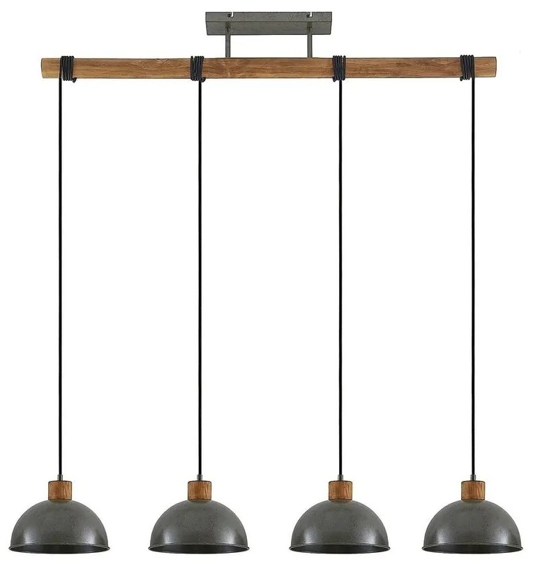 Lindby - Durbis 4 Lampada a Sospensione Dark Grey/Wood Lindby