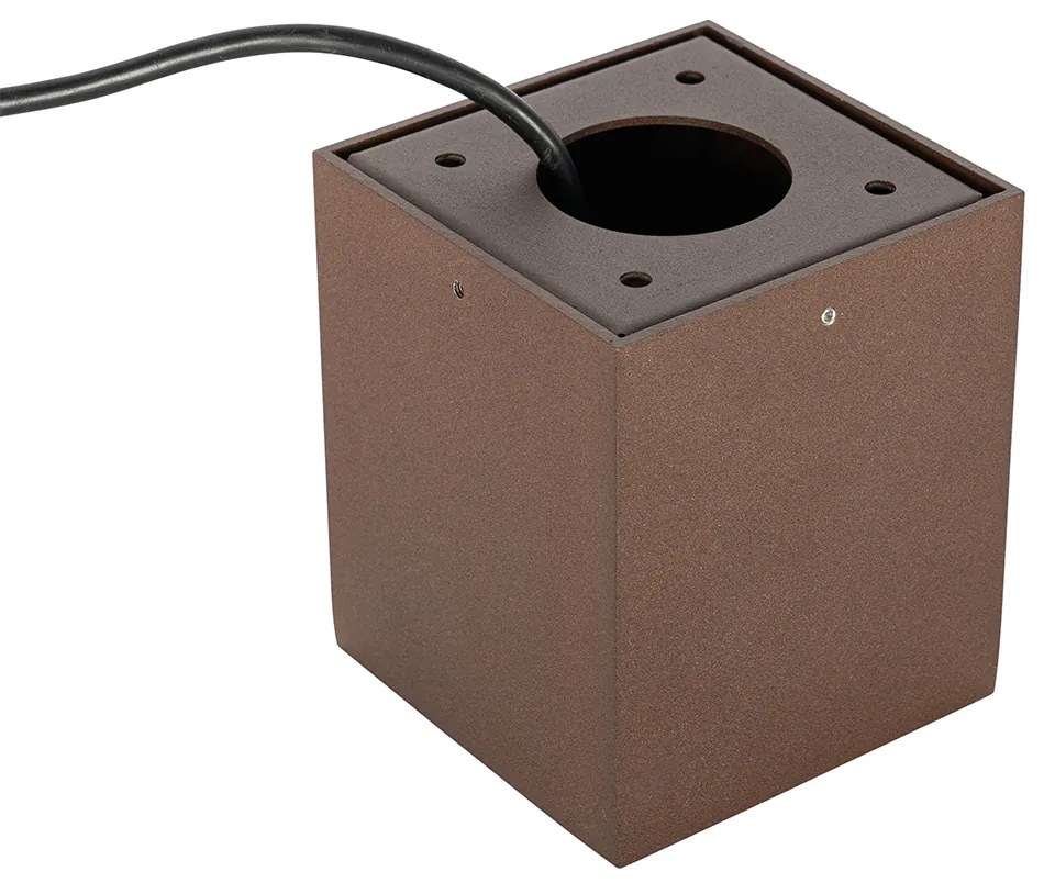 Faretto da giardino industriale marrone ruggine quadrato IP65 - Lennard
