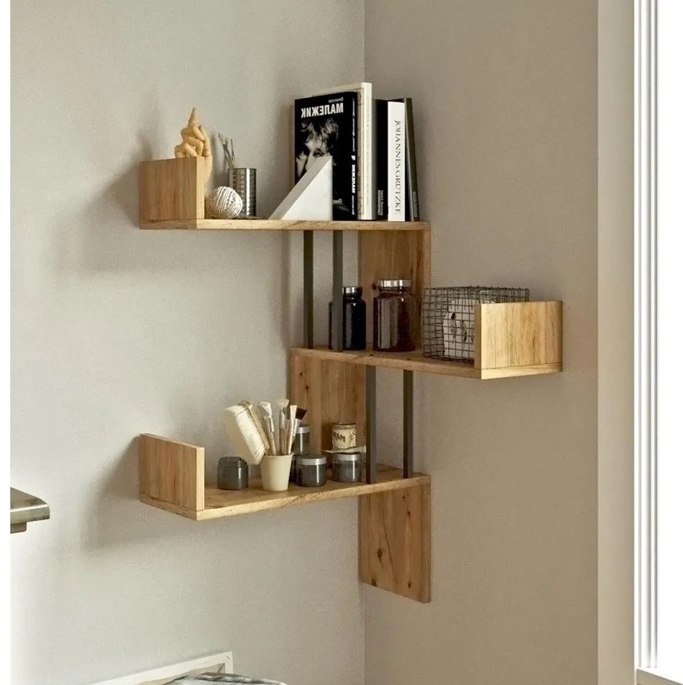 Mensola angolare da parete 109,4x60 cm pino Atlantic