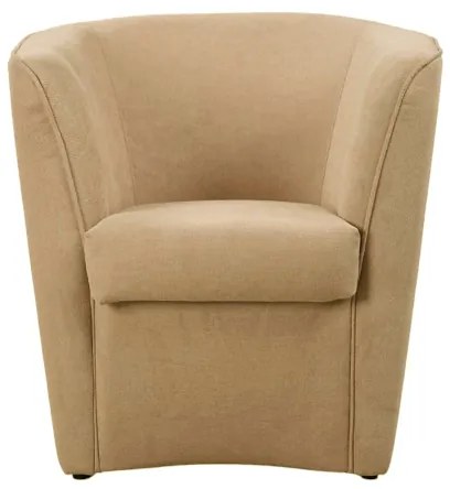Poltrona beige in tessuto antimacchia dallo stile moderno e imbottita