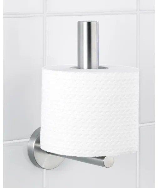 WENKO 19613100 - Portarotolo per carta igienica BOSIO MATT 8x18 cm acciaio inox/argento