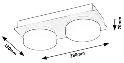 Rabalux 75002 - Lampada LED da soffitto bagno ATTICHUS 2x5,5W IP44