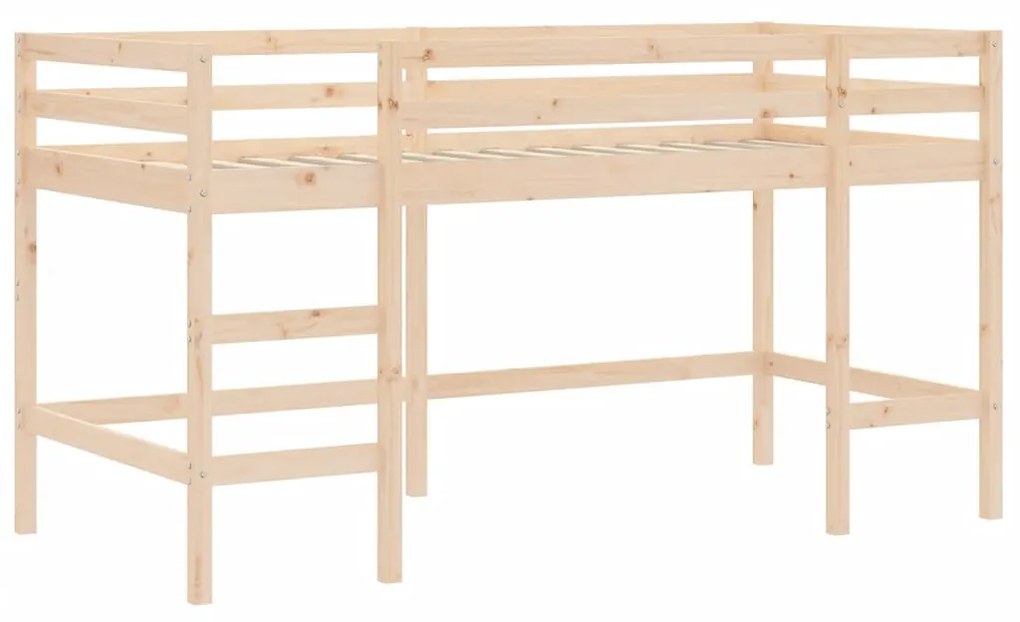 Letto soppalco con scala bambini 90x190 cm legno massello pino