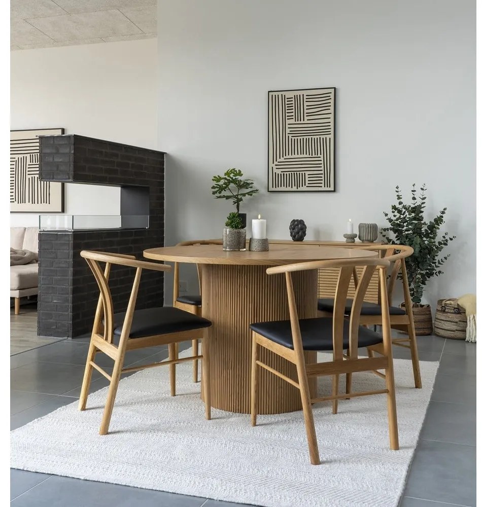 Tavolo da pranzo rotondo effetto pioppo ø 120 cm Boavista - House Nordic