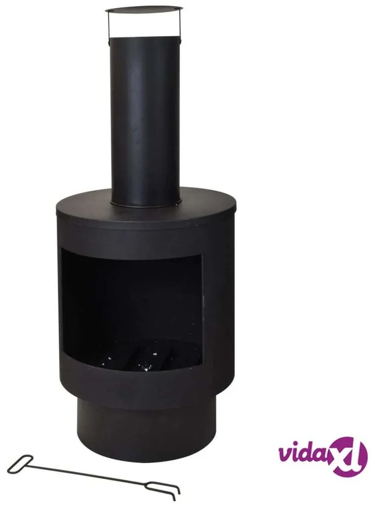 ProGarden Braciere con Camino in Metallo 112 cm