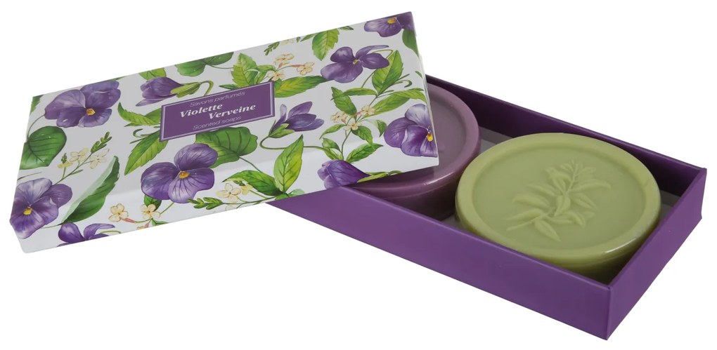 Cofanetto regalo saponette Botanique violetta e verbena