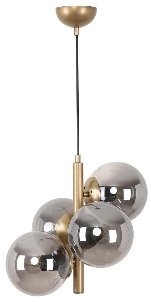 Lampada a sospensione con paralume in vetro grigio-oro ø 15 cm Forte - Squid Lighting