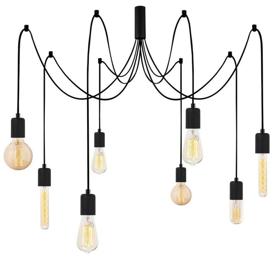 Lampadario a sospensione con filo KABLUNI 8xE27/100W/230V ragno