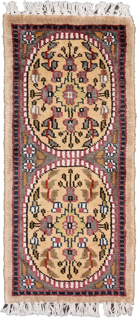 Agra Tappeto 60x30 Beige (Indian) Annodato A Mano