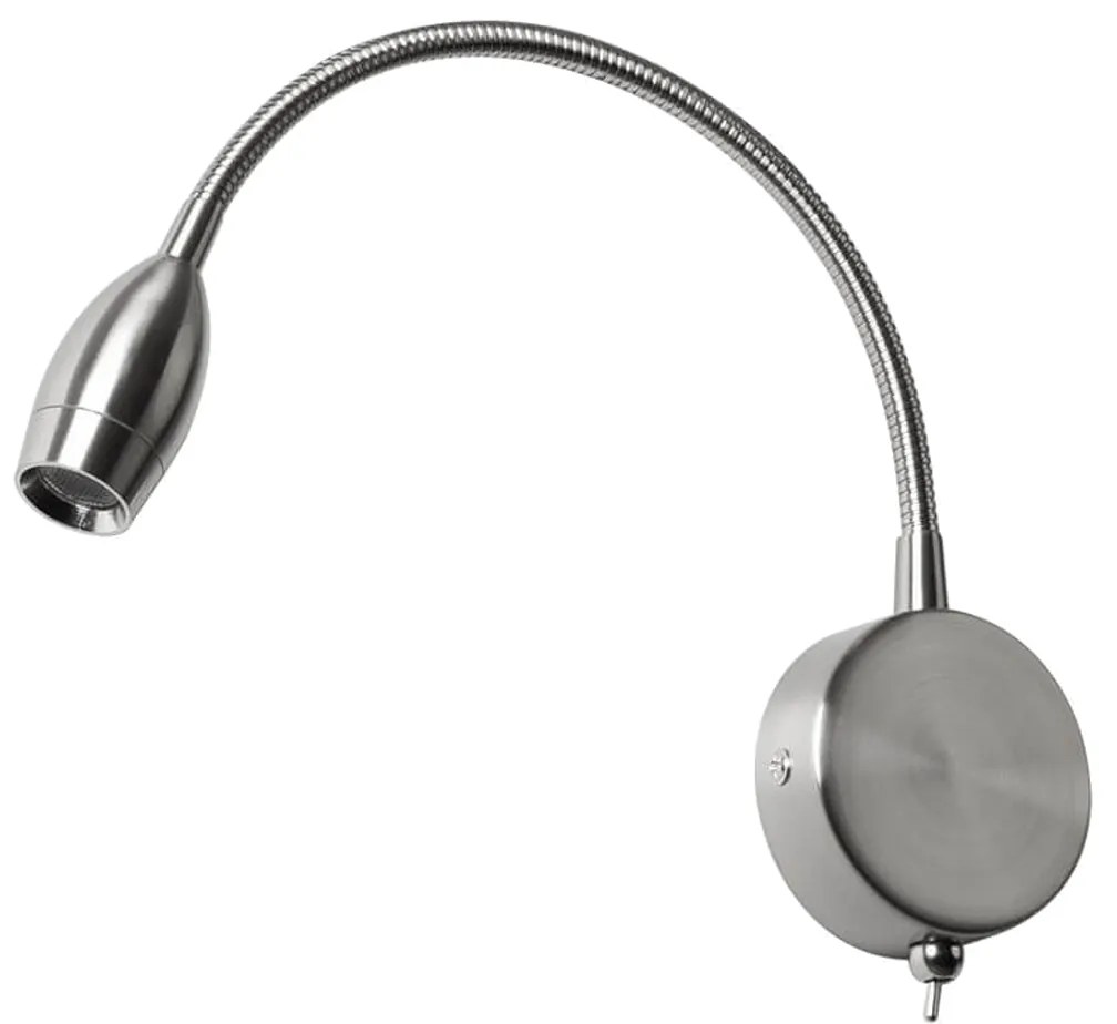 Applique LED 3W Flessibile per Comodino o Specchio in Acciaio BIANCO NATURALE