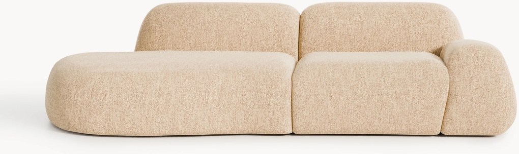 Chaise longue componibile 3 posti in bouclé Wolke