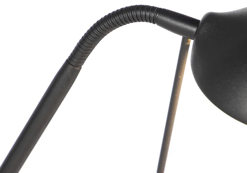 Lampada da terra nera con lampada da lettura con LED e dimmer - DIVA 2