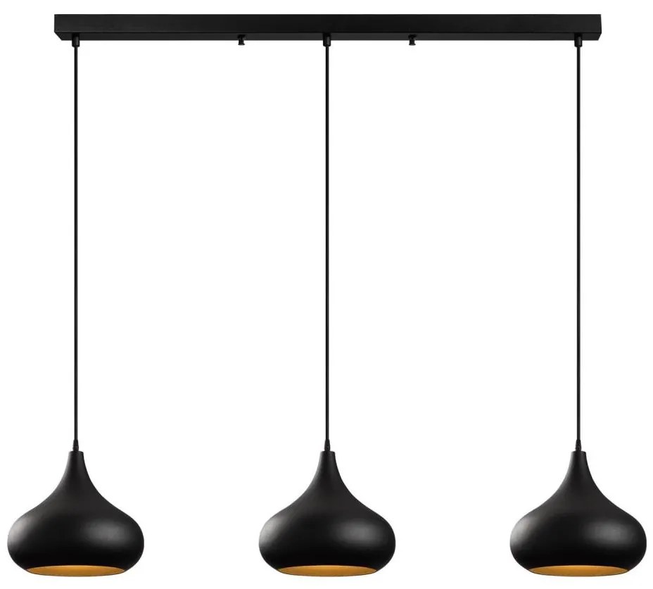 Lampada a sospensione con cavo MUBA 3xE27/40W/230V nero