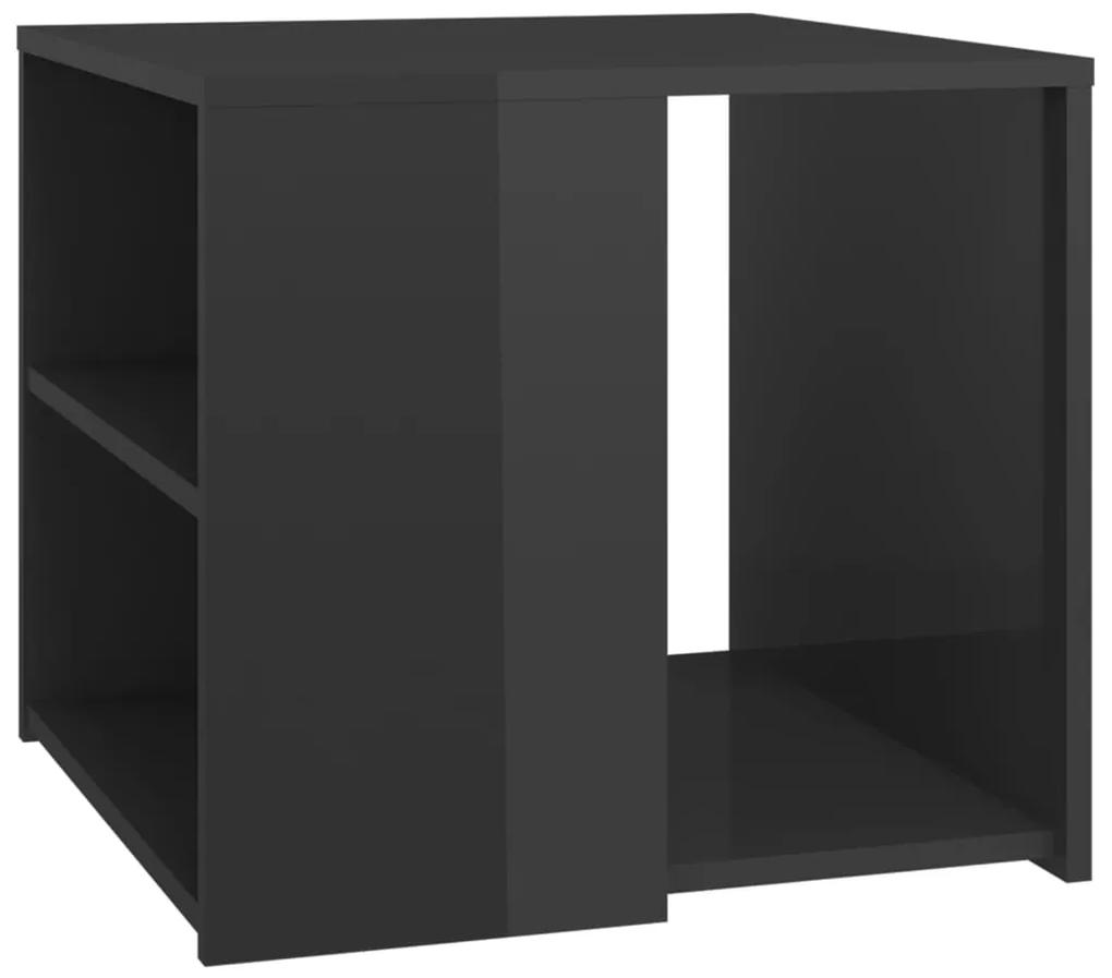 Tavolino grigio lucido 50x50x45 cm in truciolato
