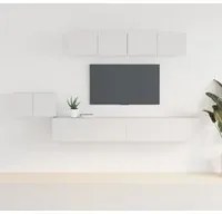 Set di Mobili Porta TV 5 pz Bianco in Legno Multistrato 3114430