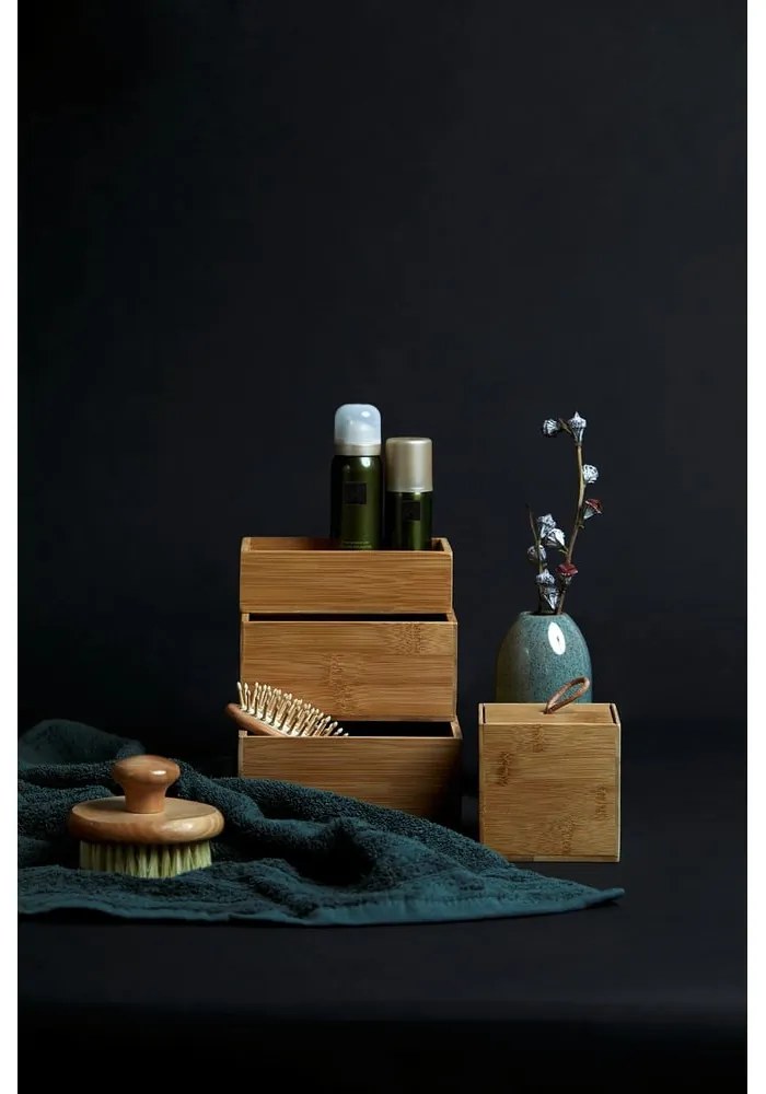 Set di 3 organizer da bagno in bambù colore naturale Terra - Wenko