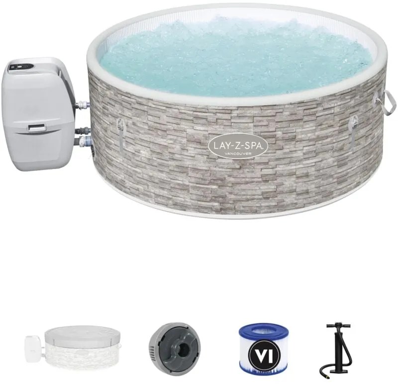 Piscina idromassaggio gonfiabile tonda fuori terra spa lay-z vancouver Bestway 155xH60 -60027