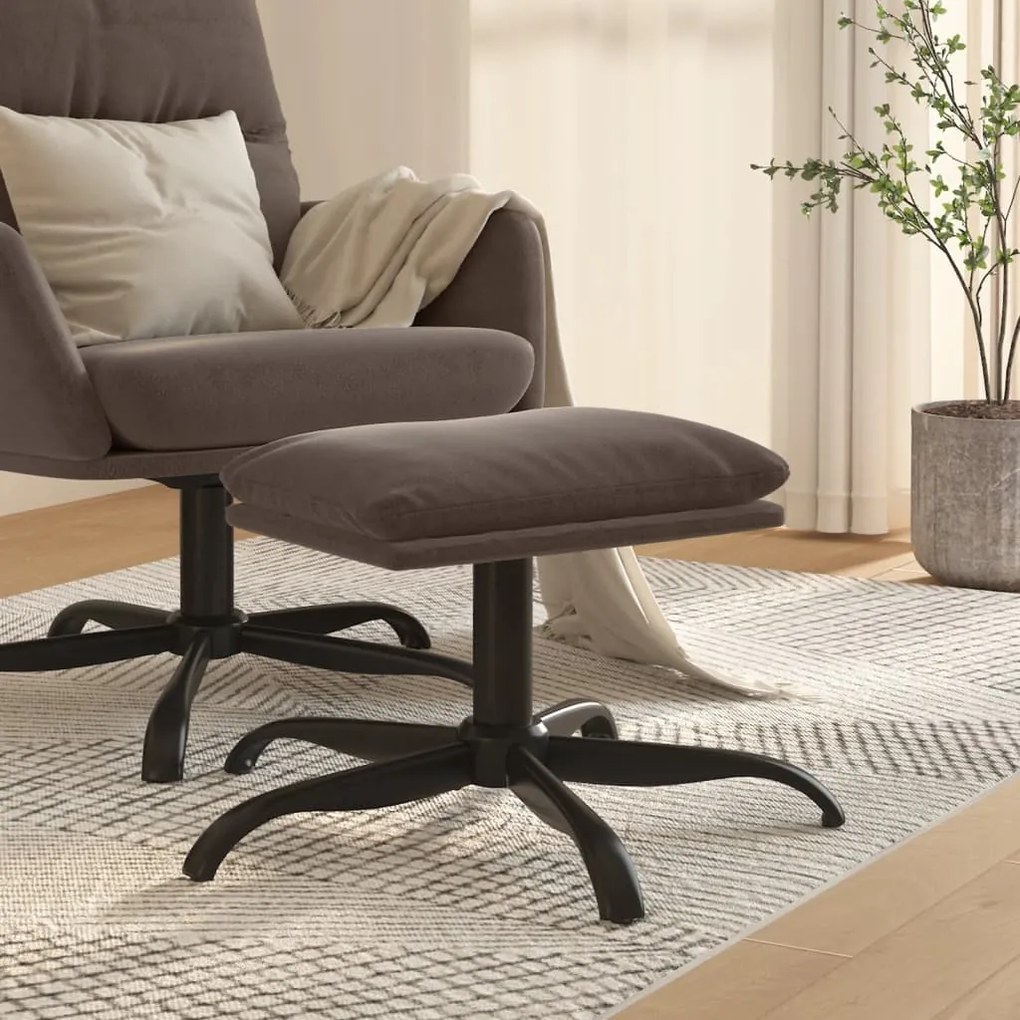 Poggiapiedi Grigio Scuro 60x60x36 Cm İn Microfibra /