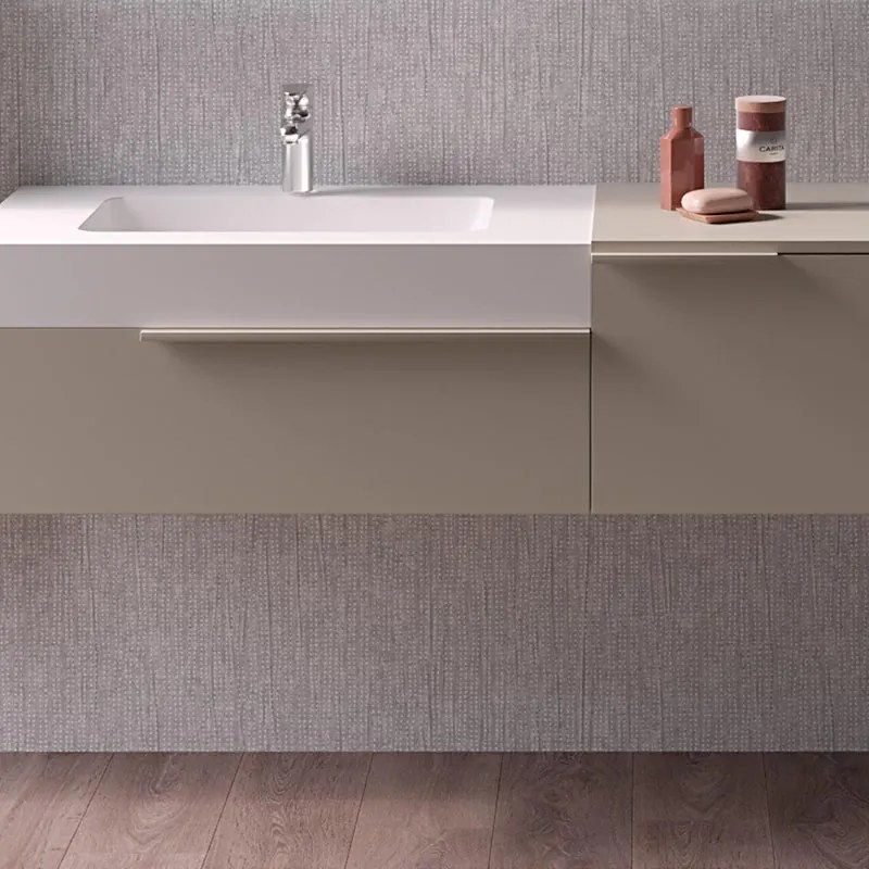 Mobile sottolavabo e lavabo Gravel ghiaia L 135 x H 36 x P 51 cm 1 vasca