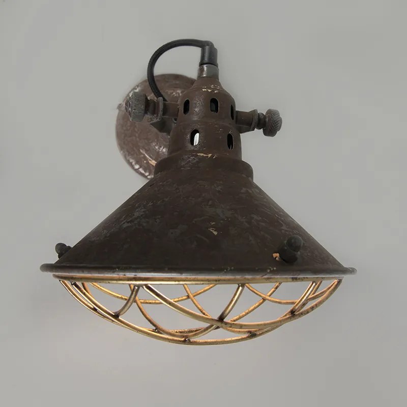 Lampada da parete e soffitto vintage marrone inclinabile - Barrack