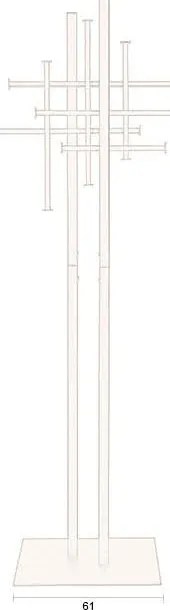 Appendiabiti nero in acciaio 71x185 cm Rumex – Dutchbone